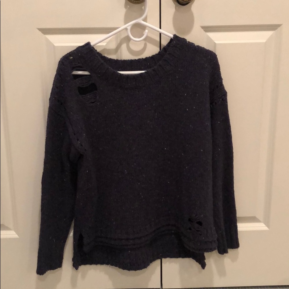 Wildfox Navy Distressed Sweater